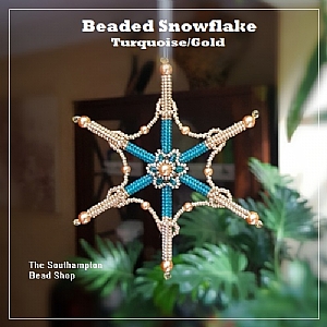 Project Kit - 3010 Beaded Snowflake Kit (Make 2) - (Turquoise/Gold)